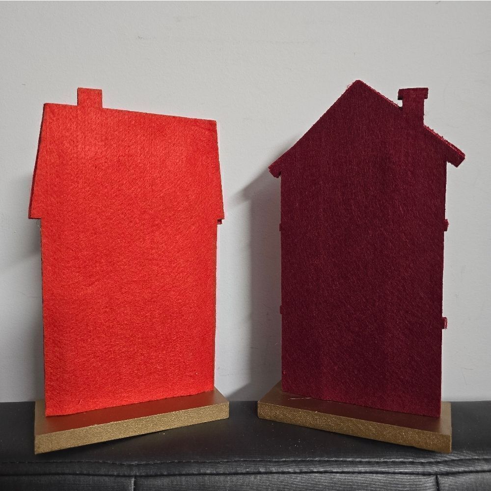 Set of two Wondershop Christmas Holiday Village Felt Decor Houses, 2024 - Picture 2 of 10